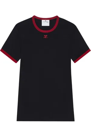 Courrèges T-shirt med signatur-kontrast