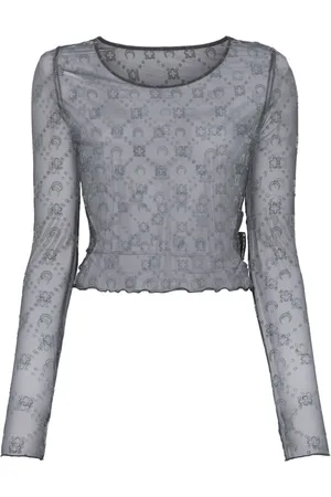 Marine Serre Top i mesh med monogram
