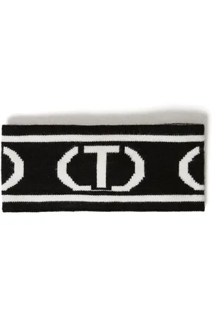 Twin-Set Intarsiastrikket hårbånd med logo