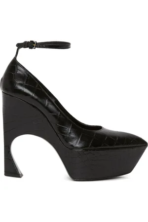 Victoria Beckham 100mm pumps i krokodilleskindspræget læder