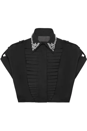 Philipp Plein Cropped Voulant skjorte