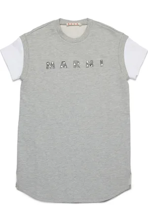 Marni T-shirt-kjole med logoapplikation