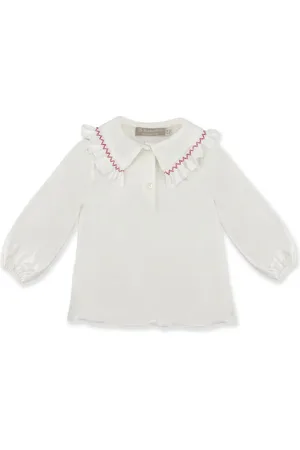LA STUPENDERIA Polo med smock-broderi