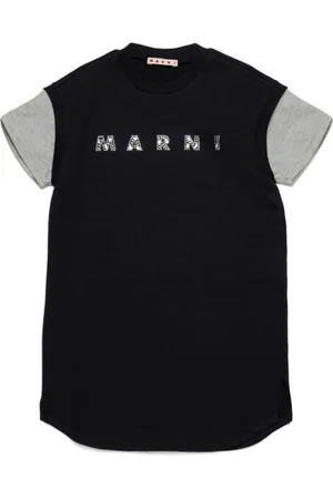 Marni T-shirt-kjole med logoapplikation