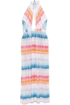 Missoni Lang kjole i lamé med zigzagmønster