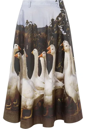 Moschino Mellemlang nederdel med grafisk tryk