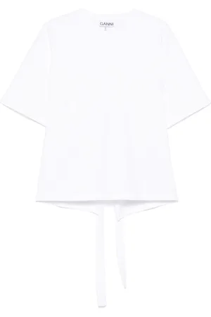 Ganni T-shirt med bindedetalje