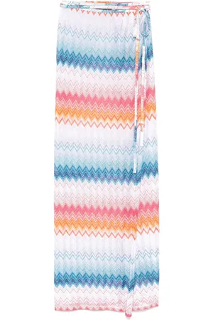 Missoni Lang zigzag-vævet slå om-nederdel
