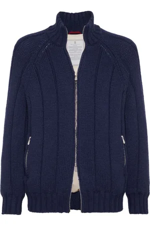 Brunello Cucinelli Ribstrikket kashmirjakke