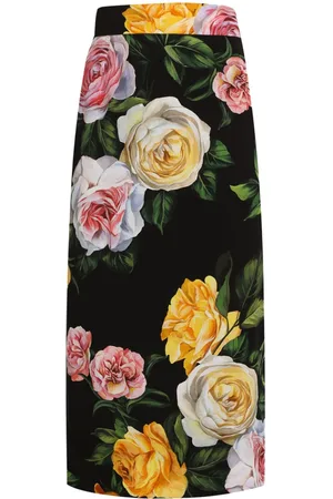 Dolce & Gabbana Mellemlang nederdel med blomstertryk
