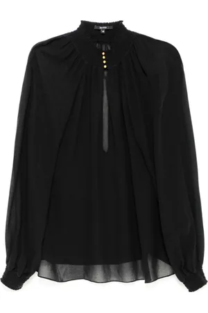 Gucci Bluse i silke-georgette med udskæringsdetalje