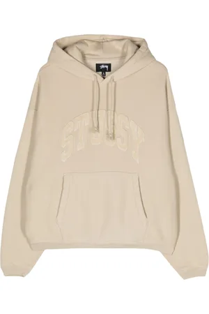 STUSSY Langærmet hættetrøje med broderet logo