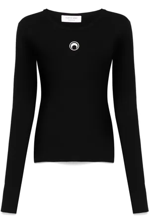 Marine Serre Sweater med halvmånebroderi