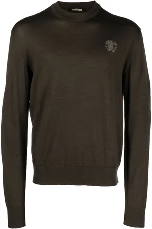 Roberto Cavalli Trøje med monogram-broderi og rullekrave