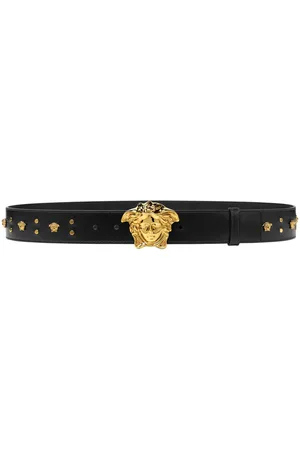 VERSACE La Medusa bælte i læder med nitter
