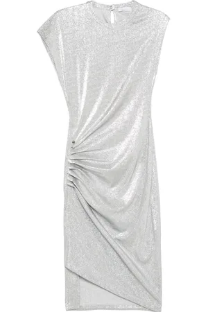 Paco rabanne Kort asymmetrisk kjole med draperinger