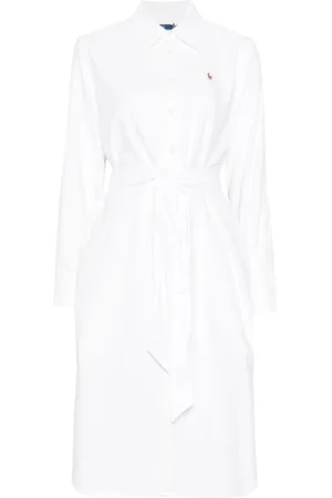 Ralph Lauren Midi kjole med Polo Pony-broderi
