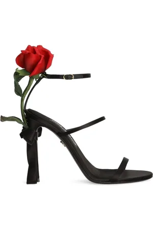 Dolce & Gabbana 105 mm sandaler med roseapplikation