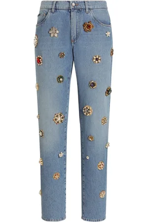 Dolce & Gabbana Jeans med krystaludsmykning og lige ben