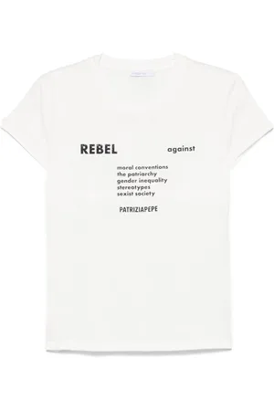 Patrizia Pepe T-shirt med hævet tekst