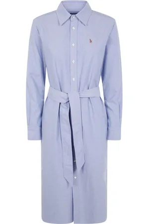 Ralph Lauren Midi kjole med Polo Pony-broderi