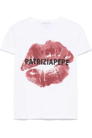 Patrizia Pepe T-shirt med læbe-tryk