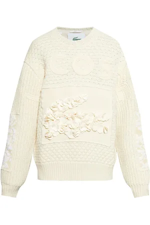 Lacoste X Lemarié sweater med blomstret applikation