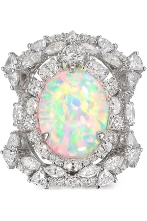 Anabela Chan Sky Opal Ocean ring-sæt i 18 karat hvidguld med diamant