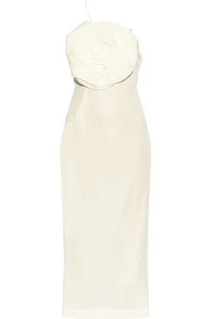 BLUMARINE Midi kjole med én skulder og glimmer