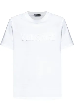 VERSACE T-shirt med broderi og frynser