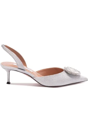 Aquazzura 50 mm Crystal Hoop slingback-pumps