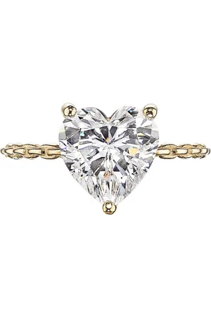 Anabela Chan Mini Heart lillefingerring i 9 karat guld med diamant