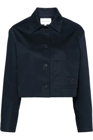 Maison Kitsuné Cropped jakke med broderet logo