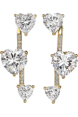 Anabela Chan Heart Pendulum diamantøreringe i 18 karat guld