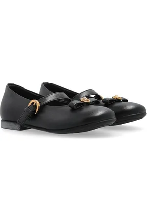 VERSACE Ballerinaer i læder med logoplade