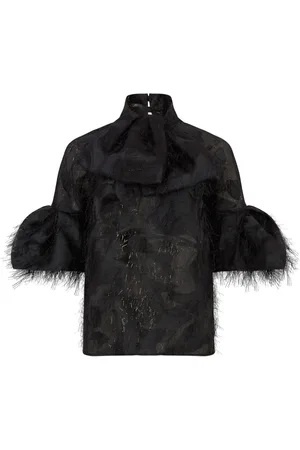 Nina Ricci Lavaliere bluse med pufærmer