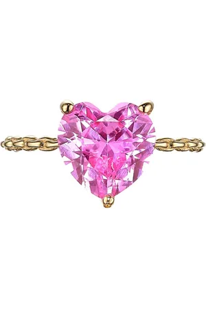 Anabela Chan Mini Heart ring i 9 karat guld med safir