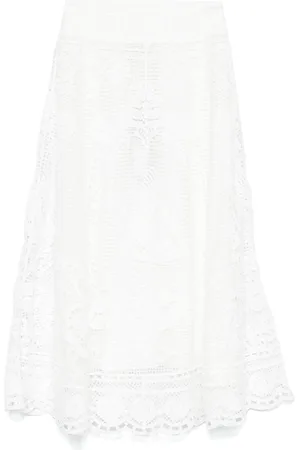 Farm Rio Lang nederdel i broderie-anglaise