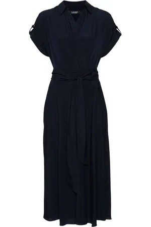 Ralph Lauren Mellemlang georgette-kjole med V-hals