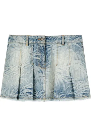 Palm Angels Kort plisseret nederdel med palme-jacquard