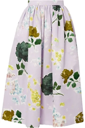 Erdem Mellemlang nederdel med blomstertryk