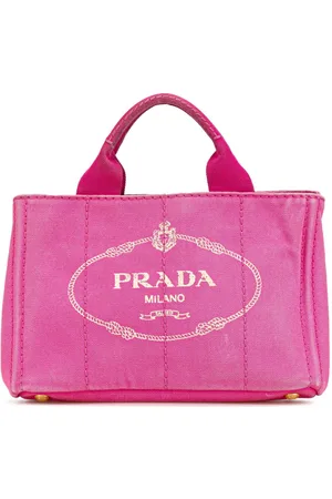 Prada Lille Canapa satchel-taske med logo fra 2013-2024