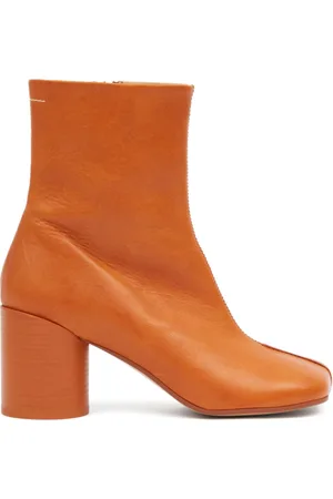 Maison Margiela 70 mm læderstøvler med syningsdetalje