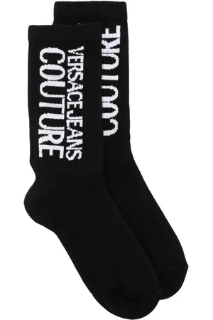 VERSACE Intarsia-strikkede strømper med logo