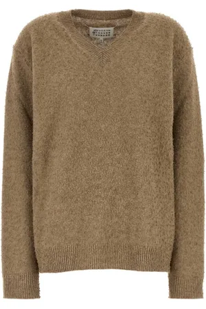 Maison Margiela Sweater med fire sting og logo