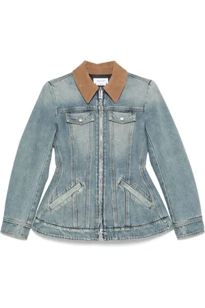 Alexander McQueen Denimjakke med peplum