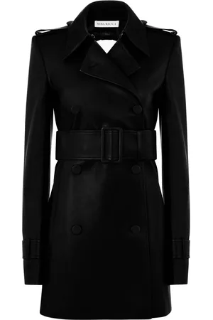 Nina Ricci Trenchcoat i læder med halterneck