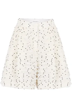 Nina Ricci Plisserede shorts i tweed