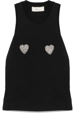 BLUMARINE Tanktop med rhinsten-hjerte