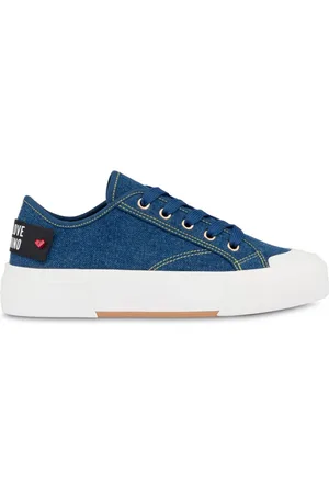 Moschino Sneakers i denim med logomærke
